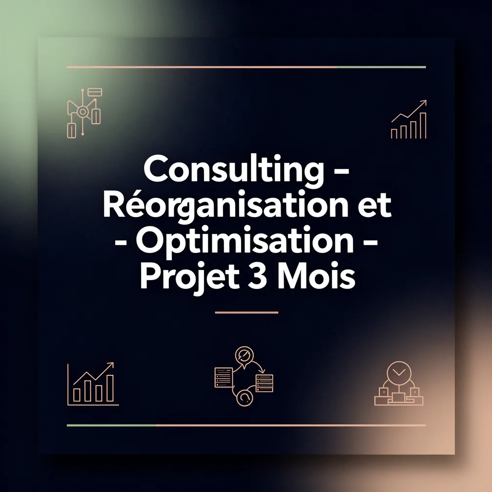 Consulting - Réorganisation et Optimisation - Projet 3 Mois